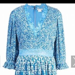 Alice & Olivia blue flower dress.  Very good condition